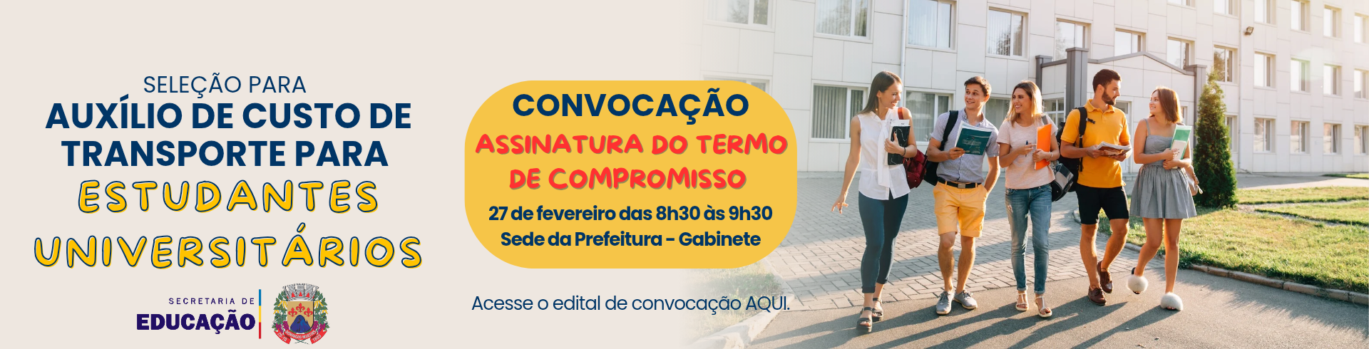 Transporte universit�rio convoca��o 2026 